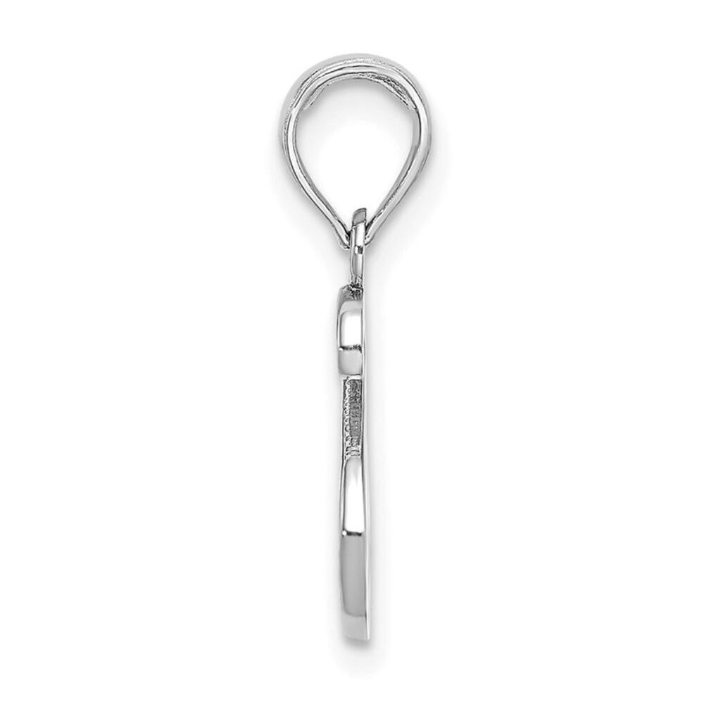 10k White Gold Polished S Script Initial Charm - image 2